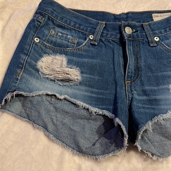 rag and bone distressed denim shorts size 24 - Picture 2 of 11